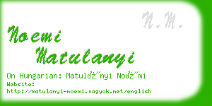 noemi matulanyi business card